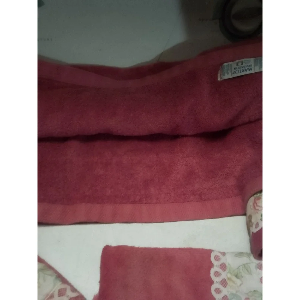 Vintage Martex Invitation Pink Bath Towel Set Two Bath Towels And Two Hand...